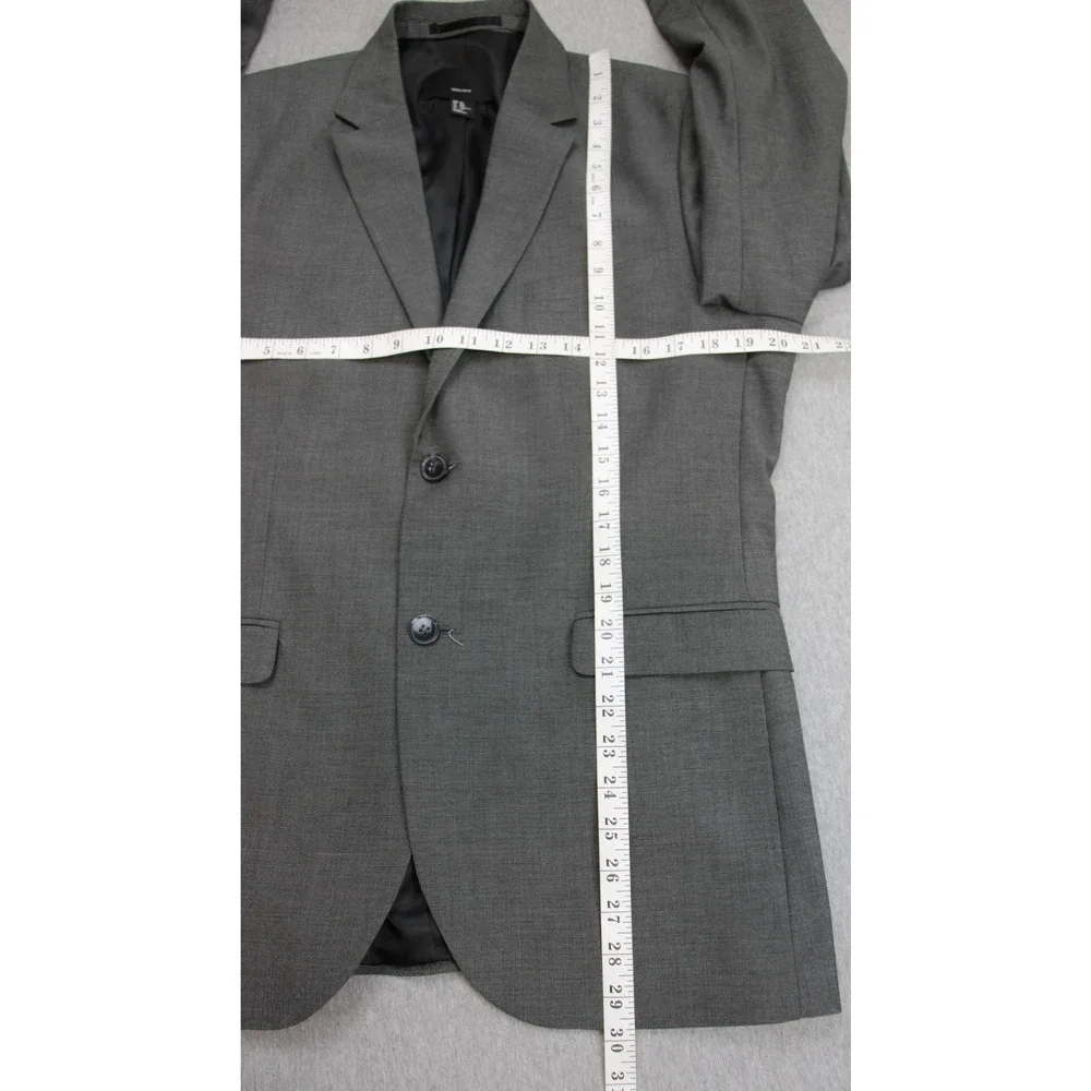 H&M Blazer‎ Mens 40R Gray Birdseye 2 Buttons Notch Label Stretch Lined